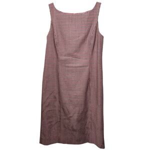 J. Crew Red and Black Plaid Sleeveless Sheath Dress Women's 6